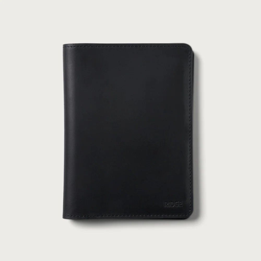 Passport Wallet - Midnight Black Leather