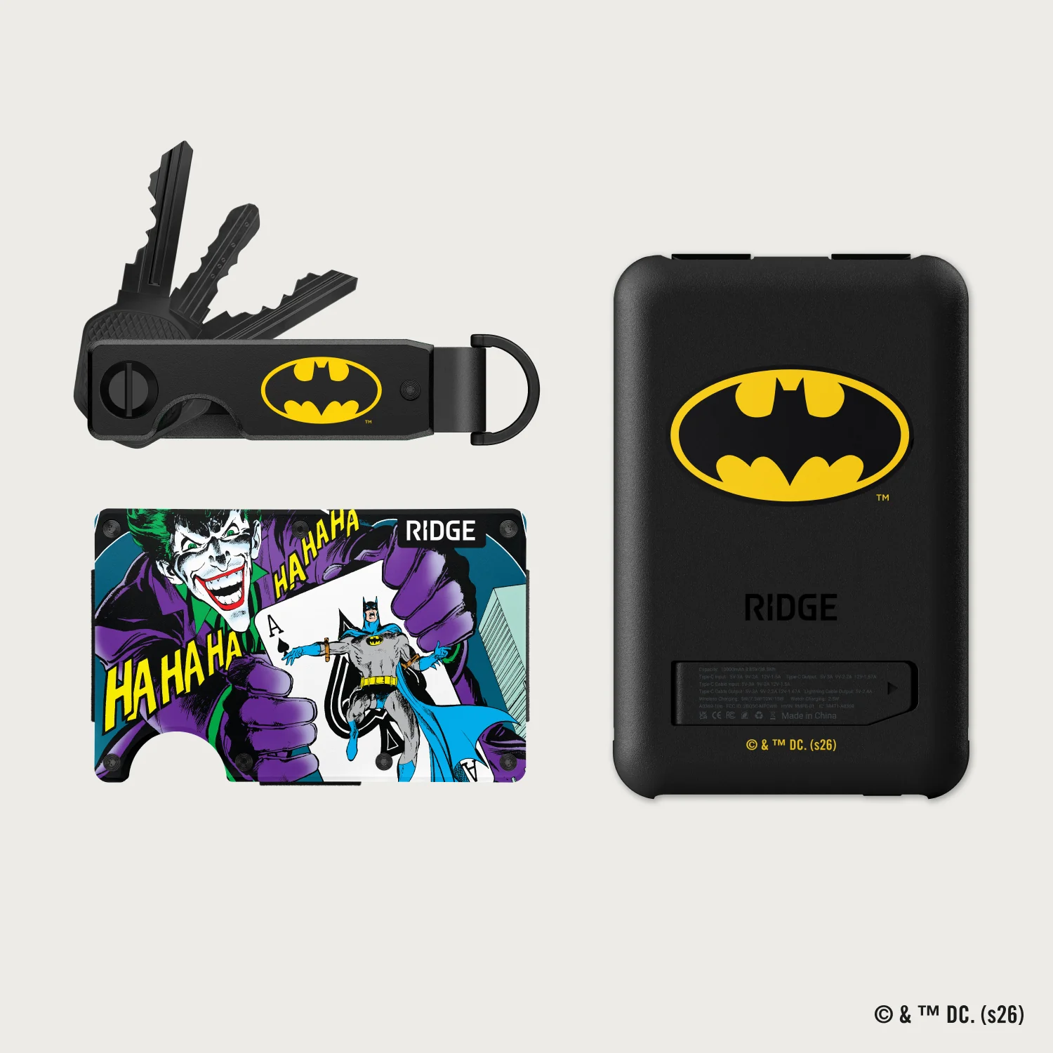 Ridge Wallet + Power Bank + KeyCase - The Joker™ + Batman™ 1 Ridge Wallet + Power Bank + KeyCase - The Joker™ + Batman™