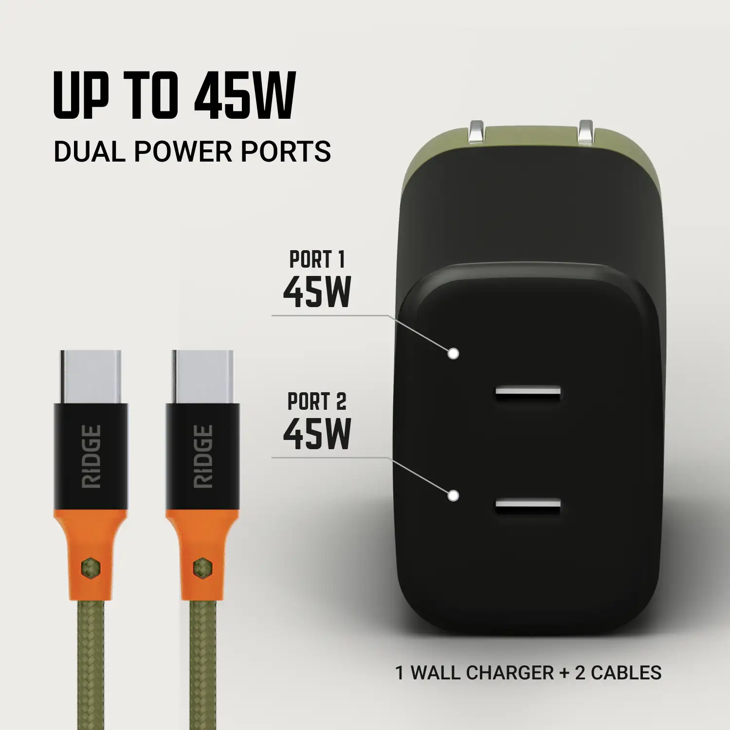 Wall Charger Set - 45W - Founder Spec 2 Wall Charger Set - 45W - Founder Spec