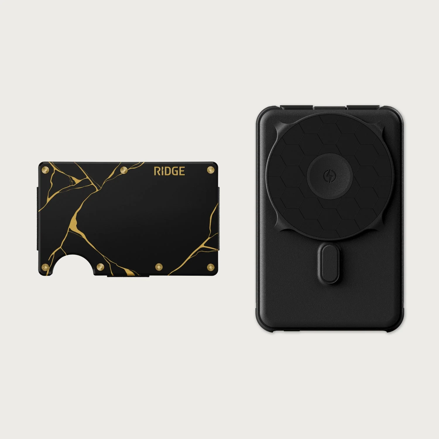 Ridge Wallet + Power Bank - Kintsugi - Black + Matte Black