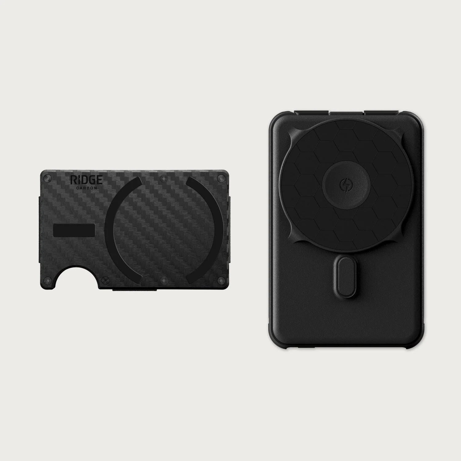 Ridge Wallet for MagSafe + Power Bank - Carbon Fiber 3K + Matte Black