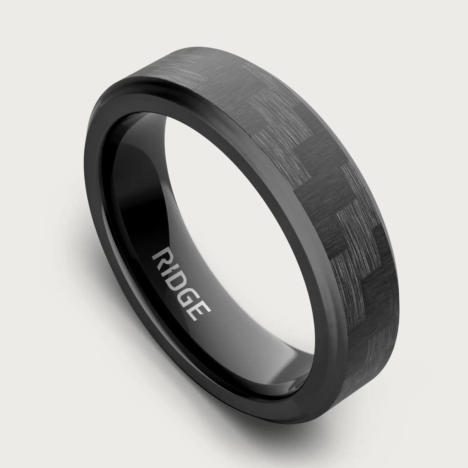 6mm Beveled Ring Set - Carbon Fiber 3K