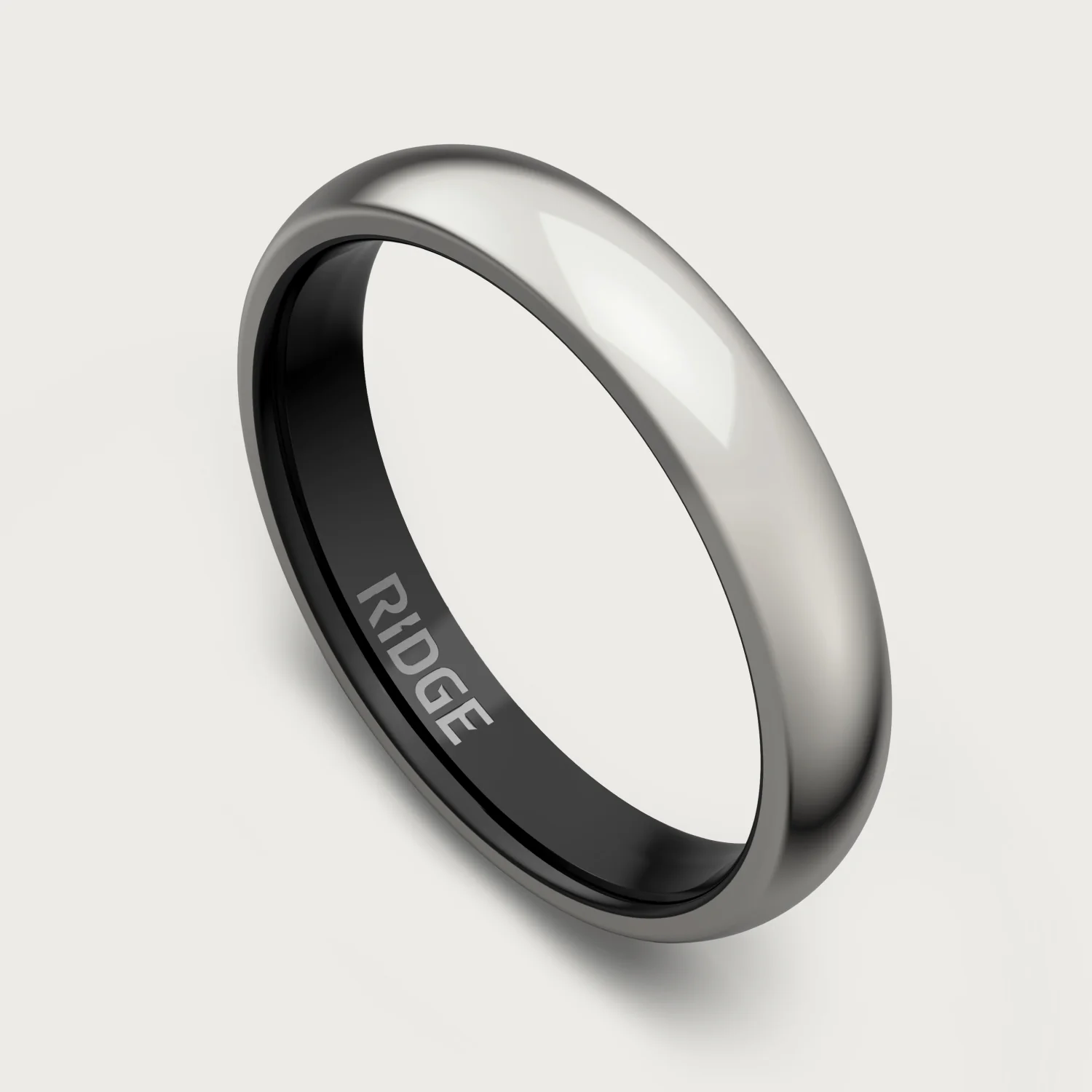 4mm Rounded Ring Set - Platinum