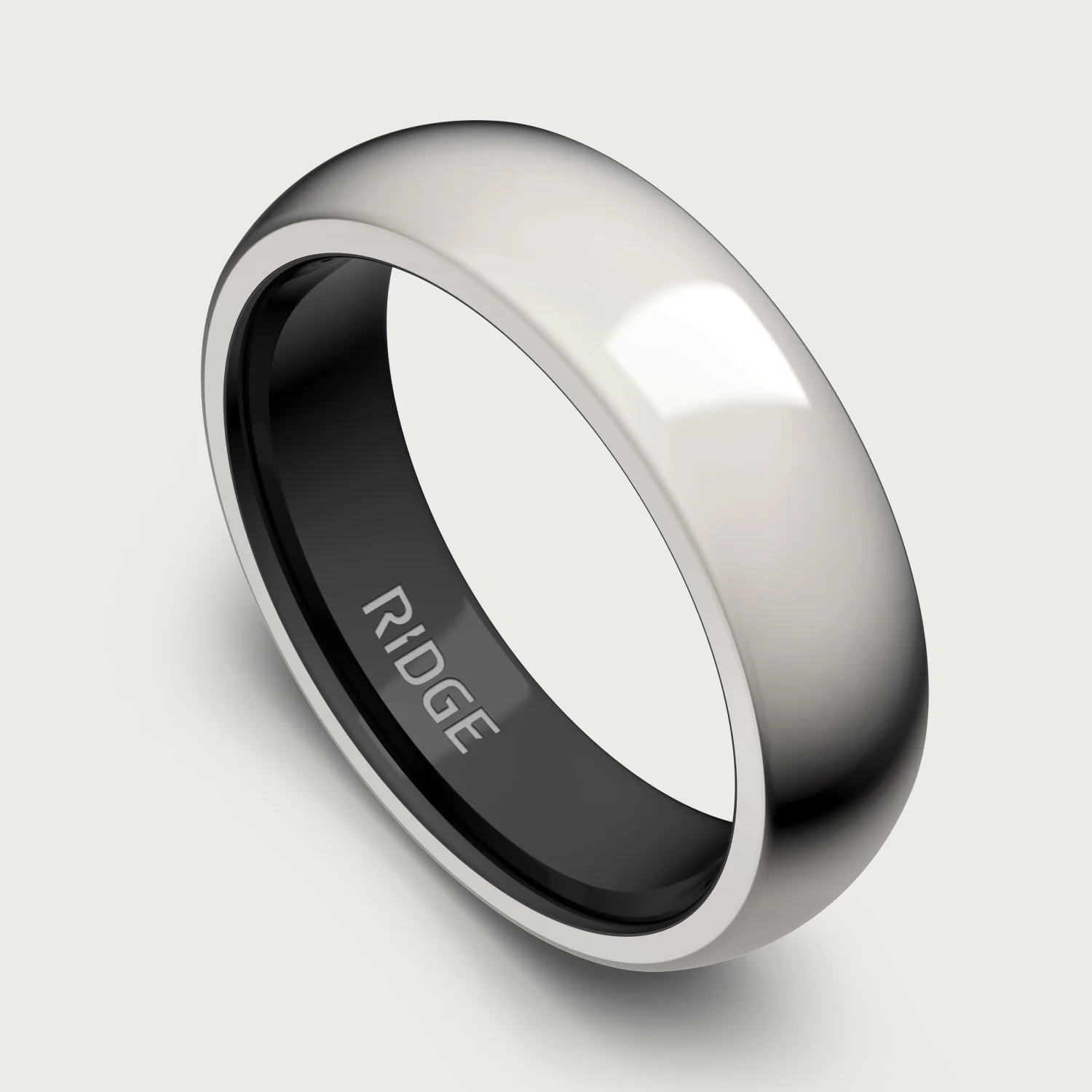 6mm Rounded Ring Set - Platinum