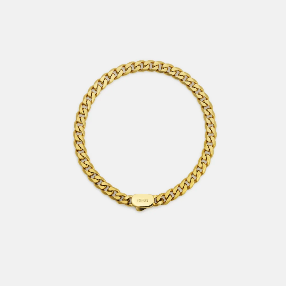 6mm Curb Bracelet - 18K Gold - Large