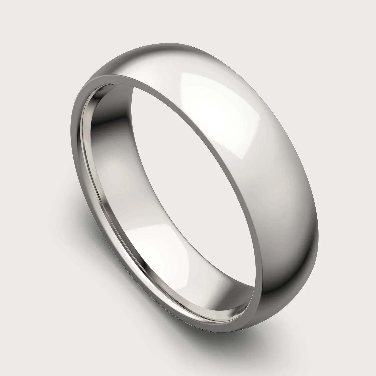 6mm Rounded Ring Set - Platinum - Tantalum Carbide
